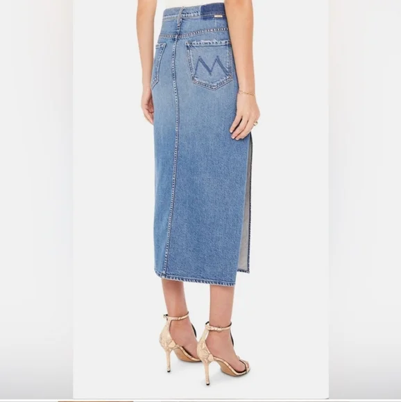 NWT Mother Superior The Split Second jeans skirt in strike a pose - Picture 3 of 13